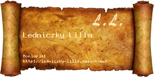 Ledniczky Lilla névjegykártya
